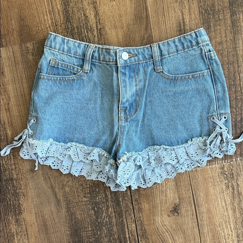 Denim Lace Trim girl’s Shorts